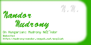 nandor mudrony business card